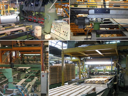 production semi-automatisée de palettes bois